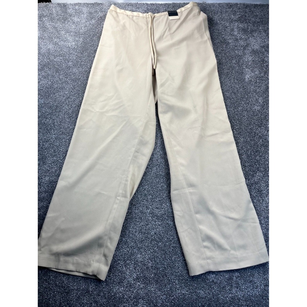 Lane Bryant Pants Womens 14/16 Elastic‎ Waist Flat Front w/ Drawstring Beige NWT